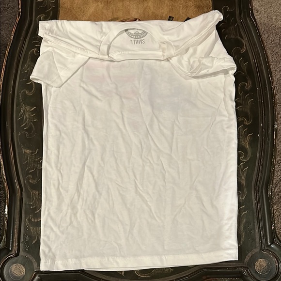 White Tee with American Flag Logo - Picture 4 of 4